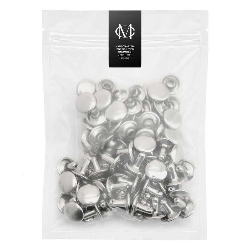 craftmemore 100 Pack 8 mm Doble Tapa Remaches Ronda remaches