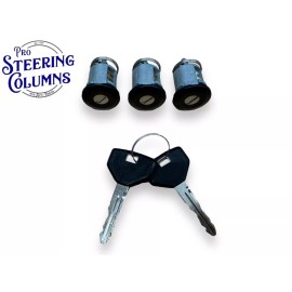 SMP Fits 91-00 Jeep Wrangler Door Lock Cylinder Set 3 Locks Black New 4746311