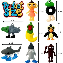 ZTDT Tralalero Tralala Action Figure,Tung Tung Tung Sahur, BRR BRR Patapim,Collectible Animals Figurine Doll Gifts for Fans (24 Pack)