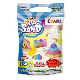 Craze Magic Sand, Red Kinetic Sand Refill Pack, 750 g, Colourful Magic Sand, Kneading Sand for Children’s Craft Set, BPA Free & Gluten Free