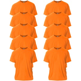 Gildan Adult Ultra Cotton T-Shirt, Style G2000, Multipack, Safety Orange (10-Pack), X-Large