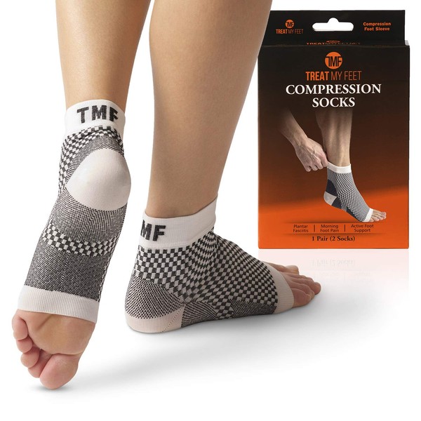 Plantar Fasciitis Socks Foot Sleeve & Compression Socks: Ankle & Arch Support - Edema Relief Orthopedic Socks for Men & Women - Fit Guaranteed by Treat My Feet - XL