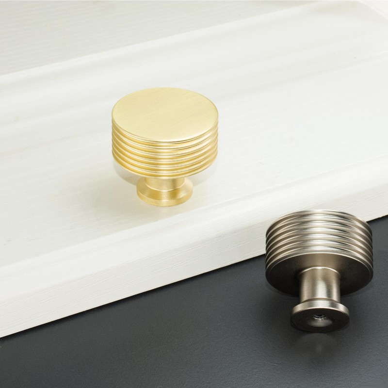 IAFVKAI 4 Pack Gold Cabinet Knobs Brushed Brass Kitchen Knobs