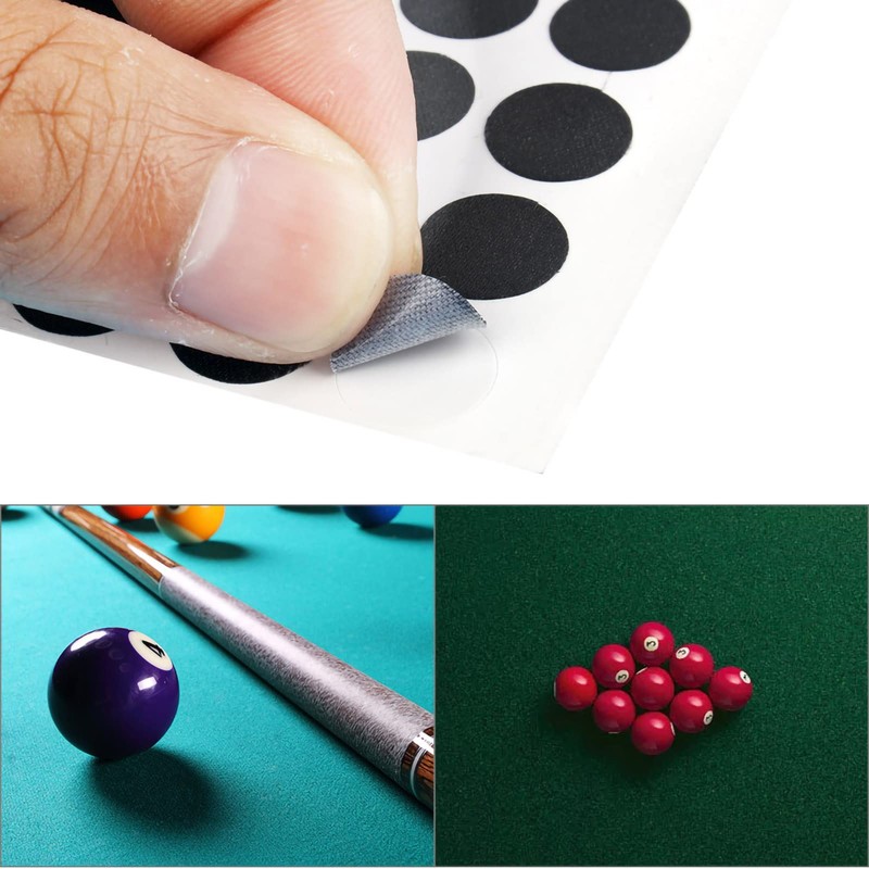 Pool Ball Position Marker, Black Billiard Spot Stickers Pool Table