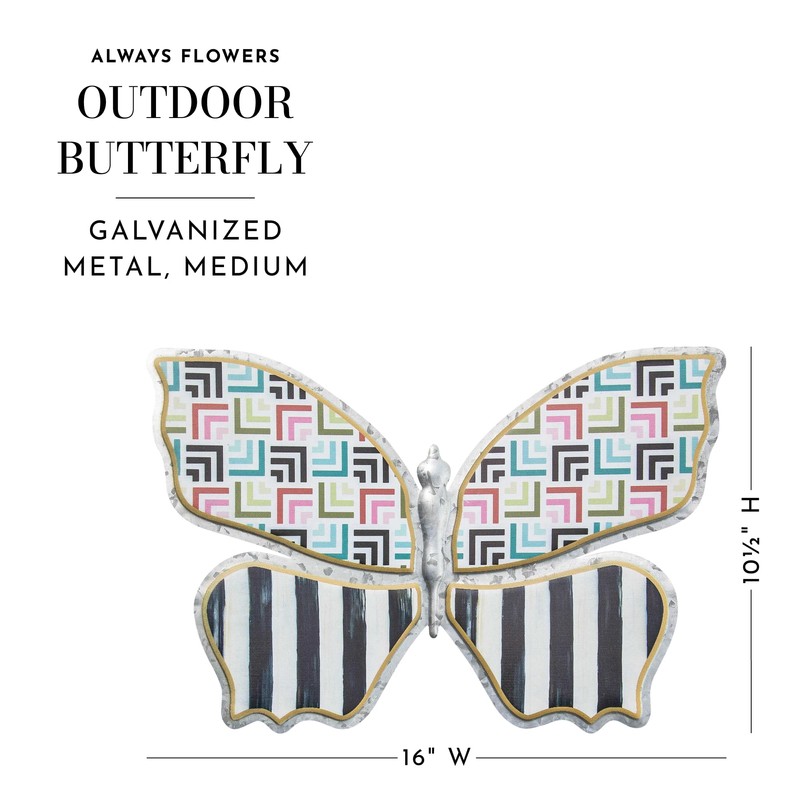 MACKENZIE-CHILDS Always Flowers Outdoor Butterfly Wall Decor, Medium