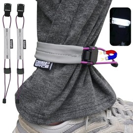 WAYUTO 2PCS Magnetic Bicycle Pant Strap Adjustable Elastic Fastening Leg Belt Multi-functional Safety Ankle Band with Visibility Reflective Design for Riding Outdoors Sports Purple