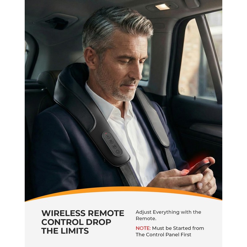 FSA Eligible Cordless Neck Massager with Heat and Remote Control