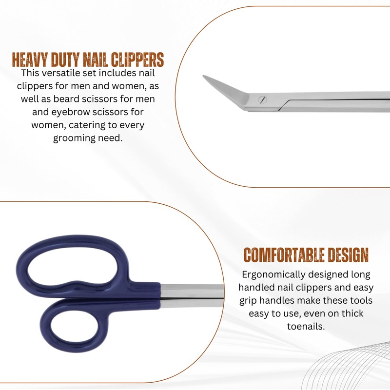 ASM Extra Long Thick Toe Nail Scissors with Nail File