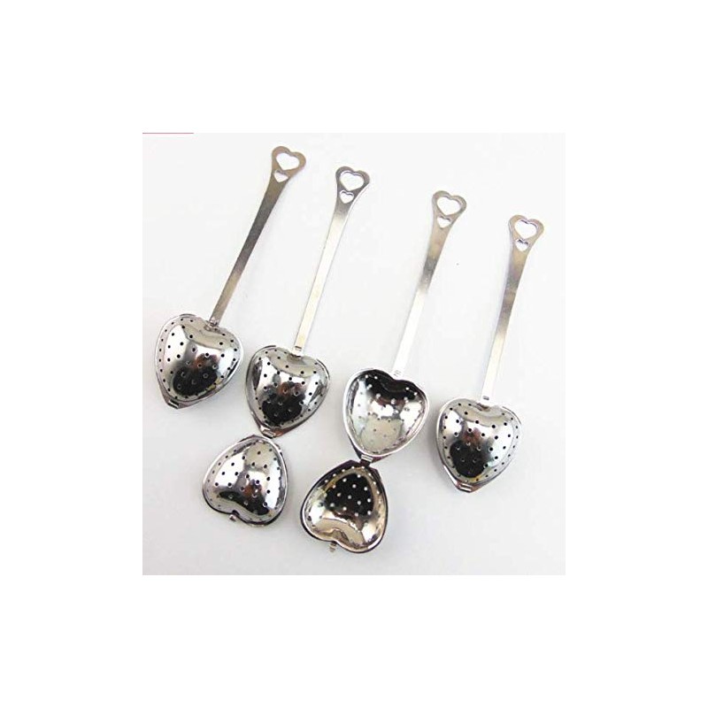 Long Grip Tea Filter, Stainless Steel Heart Shaped Tea Infuser