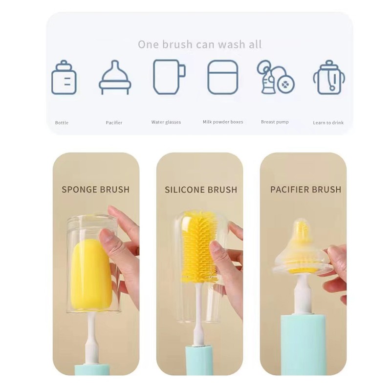 Electric Bottle Brush Cleaner Smart Removable Long Handle Silicone Automatic