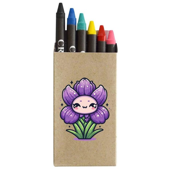 Azeeda 'Cute Iris Flower' Coloured Crayon Set (CY00036773)