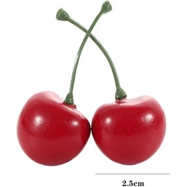 20Pcs Artificial Cherries, Lifelike Cherry Ornament Mini Cherry Model Photography Accessories Mini Faux Cherry Home Decor, Artificial Fruit, Decorations (Red)