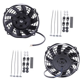 GDSMOTU Radiator Cooling Fan Push Pull Electric 12V Mount Kit Plastic Black for Ford for Mustang 1981-1983 1985-1986 1990 1993-1994 1997 2003 2006 2008 2010-2015