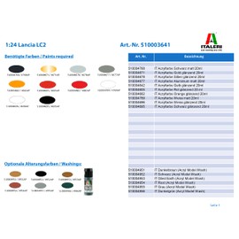 Italeri 3641S Other License 1:24 Lancia LC2, faithful replica, model making, crafts, hobbies, gluing, plastic kit, assembly
