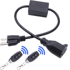 Extension Cord with Switch,Remote Control Extension Cable Waterproof Switch 1.65FT/0.5m,1250W Power Cable,3 core for Work, Dual Remote Control(10A-1pieces)