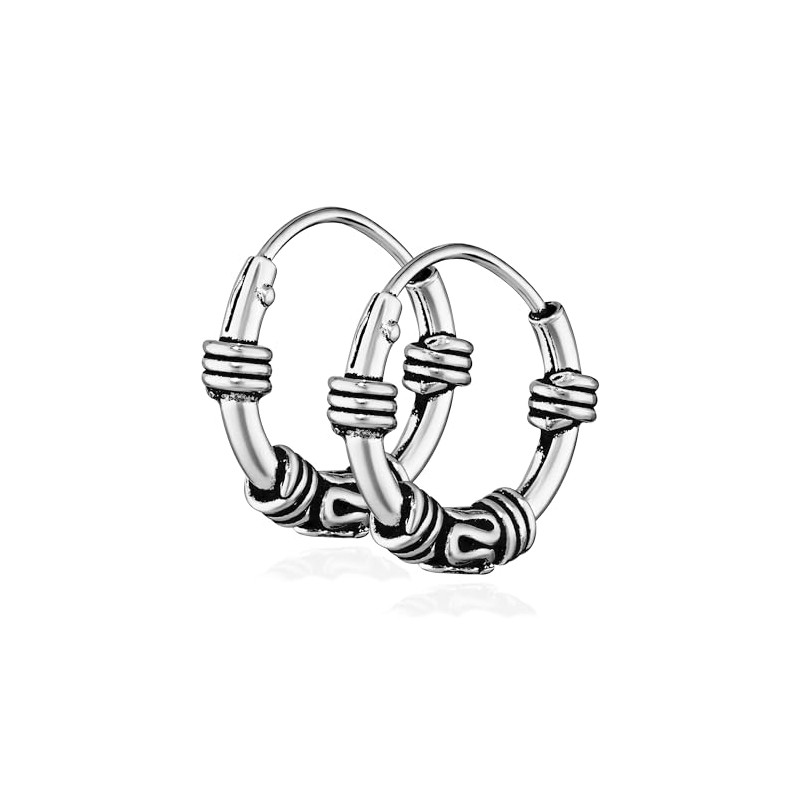 NKlaus Pair of 925 Sterling Silver Celtic Gothic Creole Earrings