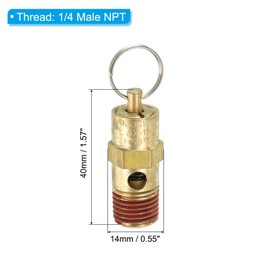 PATIKIL 1/4" Male NPT Safety Valve, 4 Pack Air Pressure Release Valve for Air Compressor, 150PSI Set Pressure