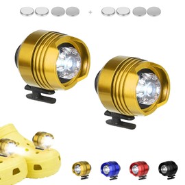 Headlights for Shoes 2 PCS, FerrDeery Headlights 3 Modes Lighting Shoe Charm, Camping Accessories Headlights for Shoes Lasting 145 Hours, IPX5 Waterproof Shoe Charm Decoration Headlights for Women Men