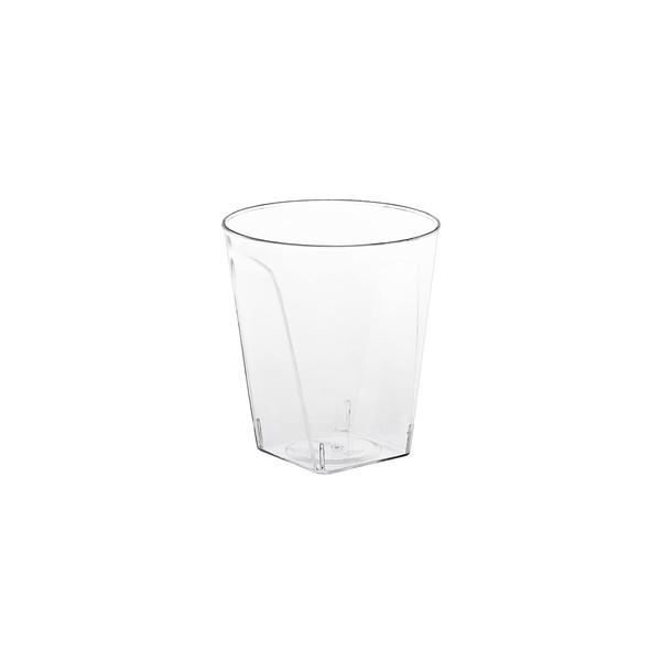 Party Essentials Hard Plastic 2 oz. Square Shot Glasses/ Wine Tasting Cups, Clear, 40 Count