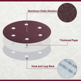 SPEEDWOX 10PCS 60 Grit 9 Inch 6 Hole Sanding Discs 9 Inch 6 Hole Hook-and-Loop Sanding Discs 9" Round Abrasive Disc Hook and Loop Sandpaper Aluminum Oxide Hook and Loop for Drywall Sander
