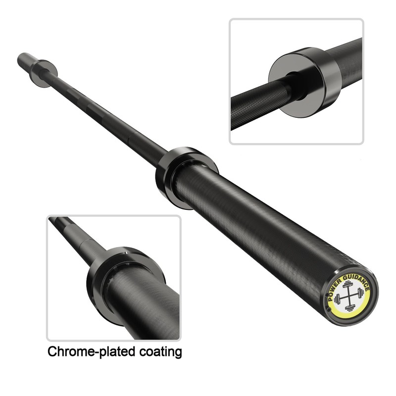 POWER GUIDANCE Olympic Barbell Bar, 7ft Strength Training Bar for