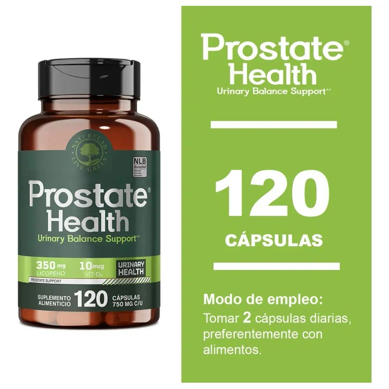 Prostate Health Naturelab Suplemento Masculino Licopeno 120 Cápsulas Sabor