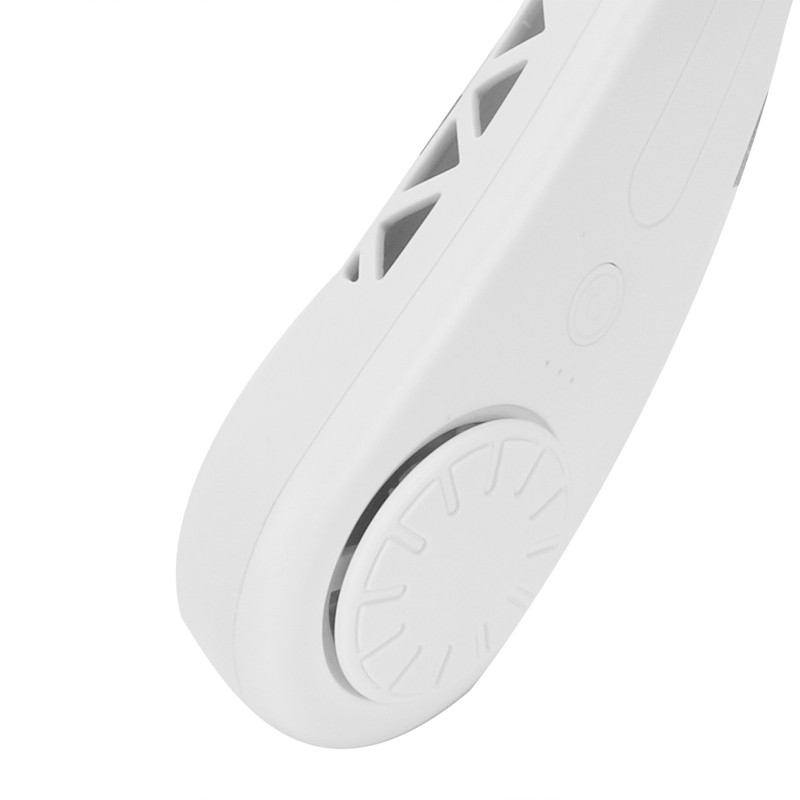 White Adjustable Hanging Neck Electric Fan Bladeless Portable USB Charging