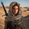 Wrap Dune Wasteland Hooded Shawl With Viking Brooch | Cowl