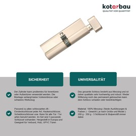 KOTARBAU 5907465919593 Lock Cylinder, Nickel, A 40 / B 40