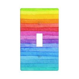 Colorful Tie Dye Rainbow 1 Gang Light Switch Cover Single Toggle Wall Plate Outlet Cover Decorative Faceplate Electrical Switchplate Home Decor 4.5" X 2.76"