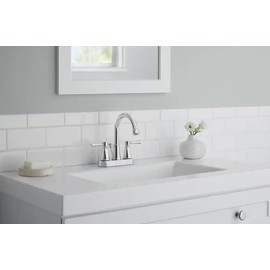 Glacier Bay Melina 4 in. Centerset Double Handle High-Arc Bathroom Faucet in Chrome