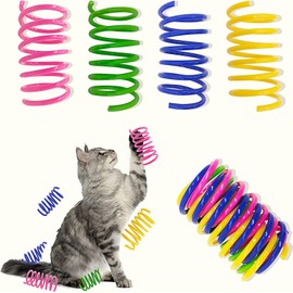 AGYM Cat Spring Toys, 30 Pack Cat Spiral Springs for Indoor Cats, Colorful & Durable Plastic Spring Coils Attract to Swat, Bite, Hunt, Interactive Toys for Kittens