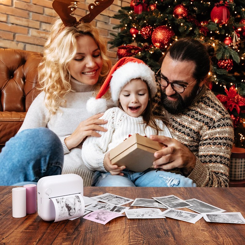 GuKKK Mini Printer, Mobile Photo Printer, Portable Mini Photo Printer,