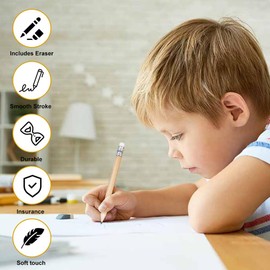 BAOSROY Wooden Pencils Set, 40 Pieces Mini Wooden Pencils, Pencil with Eraser, HB Pencils, Mini Pencils, HB Wood Golf Pencil, Wooden Pencils, Half Graphite Pencils for Students, School, Home