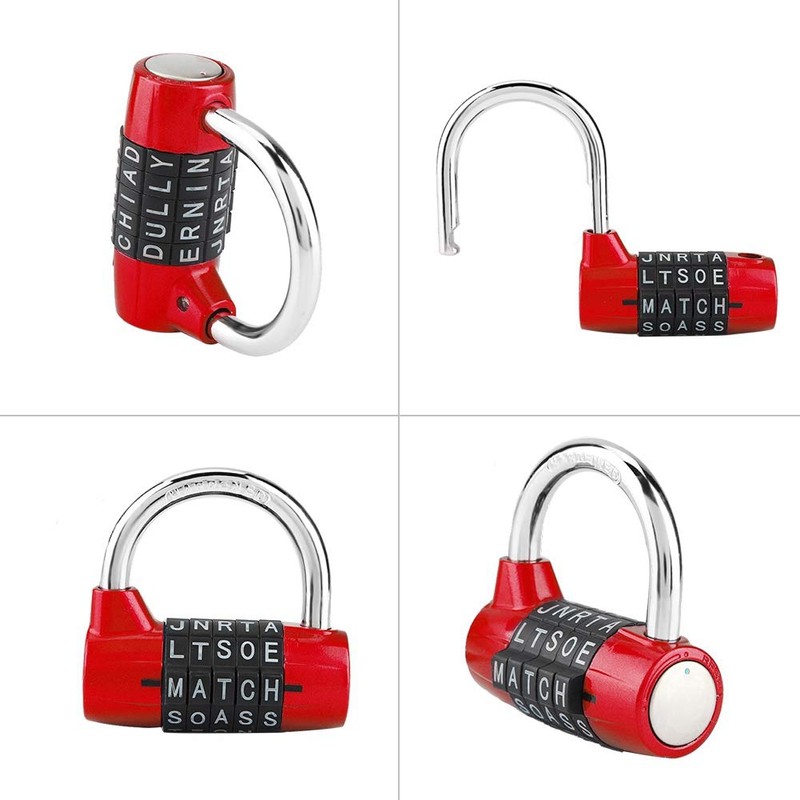 5 Digit Combination Padlock 5 Letter Word Lock Security Password