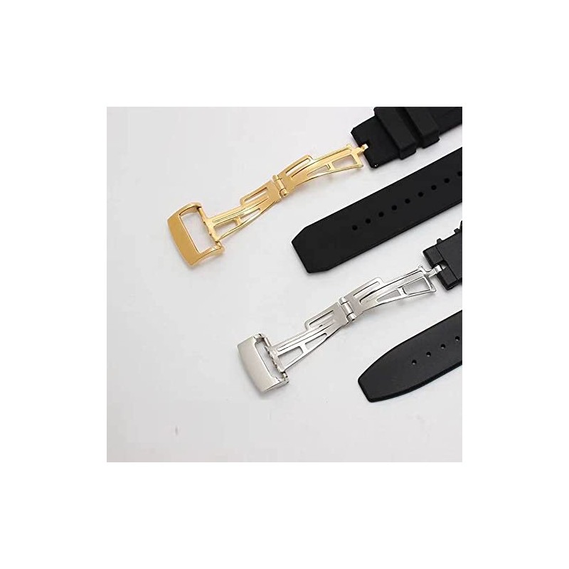 Kevisae Black Rubber Silicone Watch Band Compatible with Audemars Piguet