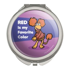 Red Is My Favorite Color Fraggle Rock Compact Travel Purse Handbag Makeup Mirror