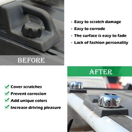 PIUGILH Roof Rack Knob End Cap Compatible with Hummer H2 2003-2009,ABS Silver Roof Luggage Rack Position Screws Knob Cover Auto Accessories