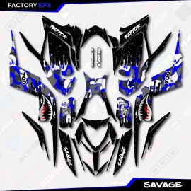Factory EFX Gray & Blue Savage Camo Racing Graphics kit fit Yamaha Raptor 700 13-25 decal