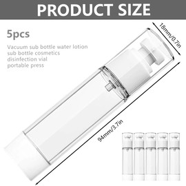 OUDQFCJ 5 Stück Airless Pumpspender Leer, Creme Spender, Kosmetikprodukte Reiseflaschen zum Befüllen, Leer Lotion Pumpflasche für Reise Home Verwendung 10ml