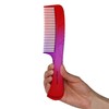 Allegro Comb 1004 Wide Tooth Detangling Hair Combs For Women, Stylists & Curly Hair Teasing Comb Mens Comb 1 Piece. (Ruby Athena)
