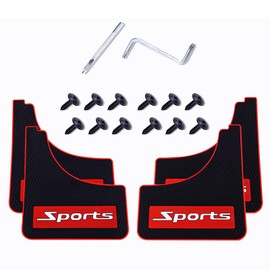 4 Pairs of Mud Flaps Safety Warning Reflective Devices for Car Splash Prevention Device Front and Rear Universal for Car Rubber (Sports)