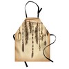 Ambesonne Tribal Apron, Bohemian Hair Accessories Bird Feathers Beads on