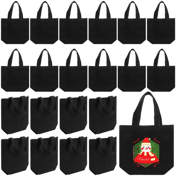 GliCraft 24 Pcs Christmas Small Canvas Tote Bag Mini Sublimation