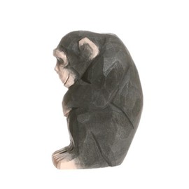 Wudimals - 40722 Monkey, Chimpanzee, Wood, Handcarved, Hand-Painted, 7.5 cm x 3.5 cm
