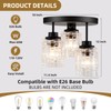 Ymlii 3-Lights Semi Flush Mount Ceiling Light Fixture,Matte Black Kitchen