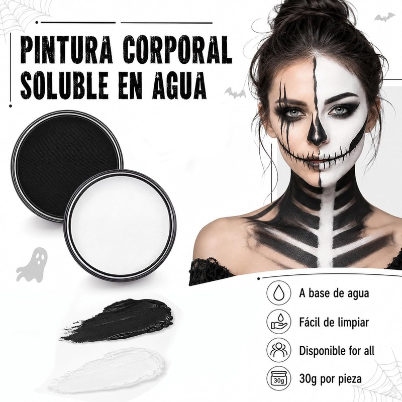 2PCS Pintura Cara, Pintura Corporal de Cara, Pintacaritas Base Agua