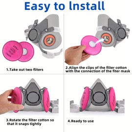 30 PCS(15Pack) 2097 P-100 Particulate Filter Cotton,Respirator Cartridge with Activated Carbon Layer for 6000 7000 FF-400 Series Respirator Mask,Filters Solid Particulate Matter,Paint,Dust (30PCS)