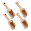 SHOWERORO 4pcs Wooden Condiment Spoon for Maldon Salt Rock Salt