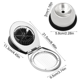 Eierschneider mit Eierstecher Eierschneider aus Edelstahl Eierteiler Schneiddrähte Eischneidewerkzeug Eierteiler Eierpiekser für alle Eiergrößen(FARBE_NAME:Silber)